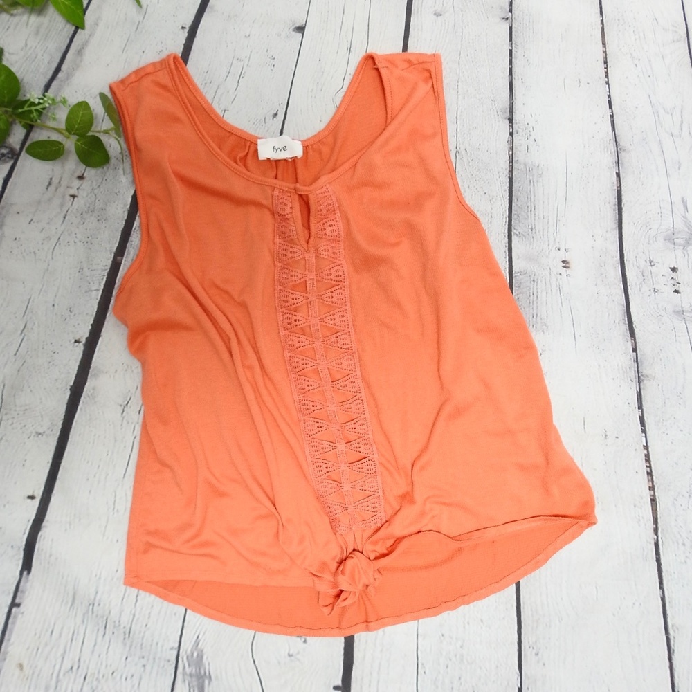 Fyve Women's Top Sleeveless Coral Size XL